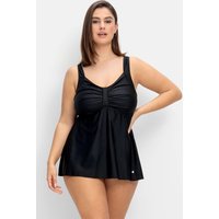 Große Größen: Tankini-Oberteil mit Raffung im Brustbereich, schwarz, Gr.40B-58F von sheego