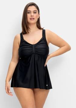 Große Größen: Tankini-Oberteil mit Raffung im Brustbereich, schwarz, Gr.40B von sheego