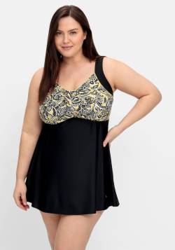 Große Größen: Tankini-Set mit Paisleymuster, schwarz, Gr.42F von sheego