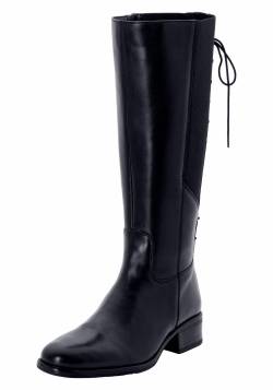 Große Größen: Weitschaftstiefel aus Leder mit  Schnürung, schwarz, Gr.37 von sheego