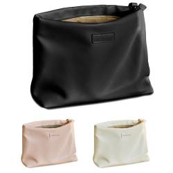 shemkdso Reise-Make-up-Tasche, große Kapazität, Kosmetiktasche für Damen, wasserdicht, tragbar, offen, flach, Kulturbeutel, 5940, Schwarz, 5940 von shemkdso