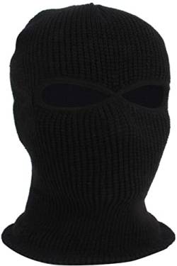 Unisex-Maske Three-Loch Balaclava Gestrickte Gesichtsmaske Outdoor-Sport Skimasken Warme Hauben Vollgesichtsmaske Ski Gesichtsschutz Outdoor Clear Mask Kopfhaube (One Size,Double Hole 4) von shengli