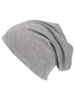 Langer Beanie Mütze Jersey Beanies ideal Frühling Sommer Sommerbeanie Frühlingsbeanie viele Farben dünn klein lang braun schwarz kindermützen babymützen mädchen Jungs (hellgrau) von shenky