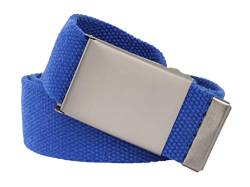 shenky Extra Starker Royal Blauer Stoffgürtel 4cm breit 140cm Qualitäts-Schnalle extra lang XXL Überlänge Fabric Belt von shenky