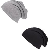 shenky Jerseymütze Doppelpack Beanie Mützen (2er Set) 28cm lang von shenky