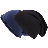 shenky Jerseymütze Doppelpack Beanie Mützen in verschiedenen Farben (Long Beanie, 2er Set) elastisch von shenky