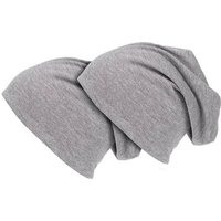 shenky Jerseymütze Doppelpack grau Herren Mütze (Damen Beanie, Beanie-Mütze) elastisch, beanie-mütze, Kopftuch, Haube von shenky