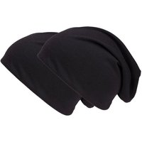 shenky Jerseymütze Doppelpack schwarz Herren Mütze (Beanie Damen, Beanie-Mütze) elastisch, beanie-mütze, Kopftuch, Haube von shenky