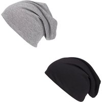 shenky Jerseymütze Shenky Beanie Mütze Doppelpack schwarz und grau 28cm lang von shenky