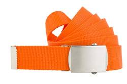 shenky Stoffgürtel | 3cm Breite | Stoff Gürtel mit Gürtelschnalle | Herrengürtel | Canvas | Damen | Schnalle | Damengürtel | belt | Textilgürtel schmal | 150cm | Orange von shenky1