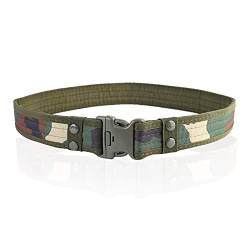 shenky1 Herrengürtel mit Klettverschluss | Nylon Gürtel | Militärgürtel | Taktischer Gürtel | Militär Bundeswehr Ausrüstung | Arbeitsgürtel 4cm Breite (Camouflage, 120cm) von shenky1