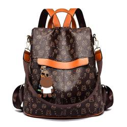 shepretty Damen Rucksack Anti Diebstahl Umhängetasche Leder, 0998Bär-Brown von shepretty