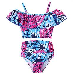 shepretty Mädchen Bikini-Set Badeanzug hohe Taille Zweiteiliger Bademode UV-Schutz Swimsuit，fenlan，110 von shepretty