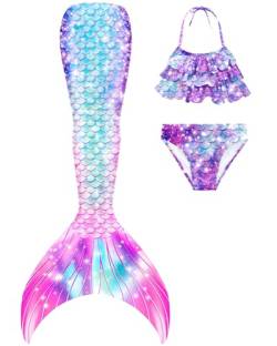 shepretty Meerjungfrau Schwanz mit Bikini-Set für Mädchen Schwimmen Kostüme Cosplay,wpM39,120 von shepretty