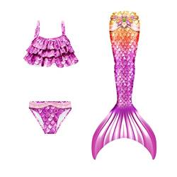 shepretty Meerjungfrau Schwanz mit Bikini-Set für Mädchen Schwimmen Kostüme Cosplay,wpM4,110 von shepretty