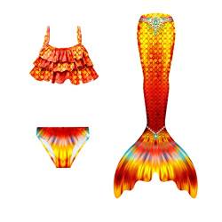 shepretty Meerjungfrau Schwanz mit Bikini-Set für Mädchen Schwimmen Kostüme Cosplay,wpM5,140 von shepretty