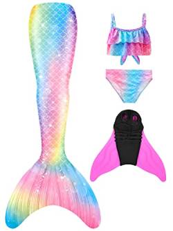 shepretty meerjungfrauenflosse mädchen Neuer Mermaid Tail Badeanzug für Erwachsene und Kinder,M1fen,110 von shepretty