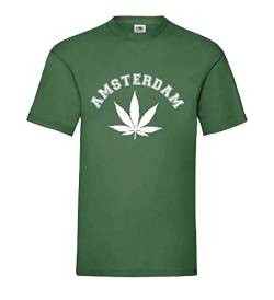 Amsterdam Canabis Männer T-Shirt Flaschengrün L von shirt84