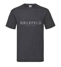 Bielefeld Koordinaten Männer T-Shirt Dunkelgrau Meliert XXL von shirt84