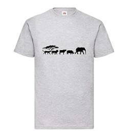 Big Five in der Savanne Männer T-Shirt Grau L von shirt84