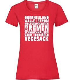 Bremen Stadtteile Frauen Lady-Fit T-Shirt Rot L von shirt84