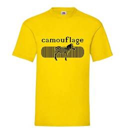 Camouflage Zebra Männer T-Shirt Gelb L von shirt84