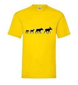 Elch Familie Männer T-Shirt Gelb M von shirt84