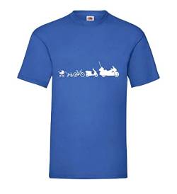Evolution Motorrad Goldwing Männer T-Shirt Royal Blau XL von shirt84