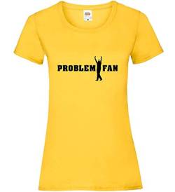 Fußball Problemfan Frauen Lady-Fit T-Shirt Sonnenblumengelb XL von shirt84