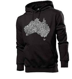Generisch Australien Fingerabdruck Männer Hoodie Sweatshirt Schwarz M von shirt84