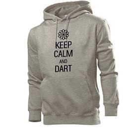 Generisch Keep Calm and Darts Männer Hoodie Sweatshirt Grau M von shirt84