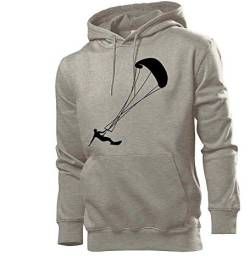Generisch Kiten Kitesurfen Männer Hoodie Sweatshirt Grau S von shirt84