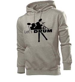 Generisch Lets Drum Schlagzeug mit Sticks Männer Hoodie Sweatshirt Grau S von shirt84