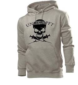 Generisch Ungeimpft Skull Männer Hoodie Sweatshirt Grau L von shirt84