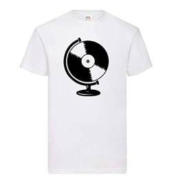 Globus Vinyl Männer T-Shirt Weiß M von shirt84