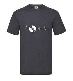 Herzschlag Schallplatte Männer T-Shirt Dunkelgrau Meliert XL von shirt84