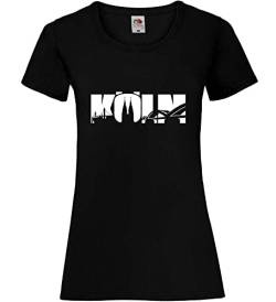 Köln Sehenswürdigkeiten Frauen Lady-Fit T-Shirt Schwarz S von shirt84