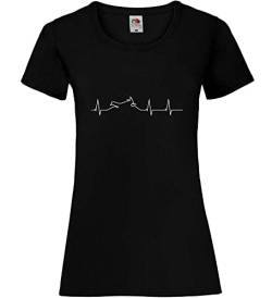 Motorrad Adventure Herzschlag Frauen Lady-Fit T-Shirt Schwarz S von shirt84