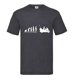 Motorrad Evolution Goldwing Männer T-Shirt Dunkelgrau Meliert XL von shirt84