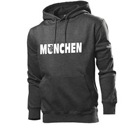 München Mönch Wappen Männer Hoodie Sweatshirt Dunkel Grau meliert XXL von shirt84