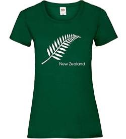 Neu Seeland Feder Frauen Lady-Fit T-Shirt Flaschengrün XL von shirt84