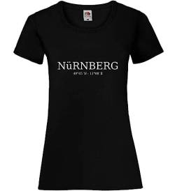 Nürnberg Koordinaten Frauen Lady-Fit T-Shirt Schwarz S von shirt84