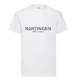 Nürtingen Koordinaten Männer T-Shirt Weiß M von shirt84