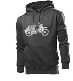 Simson Schwalbe Fingerabdruck Männer Hoodie Sweatshirt Dunkel Grau meliert XXL von shirt84