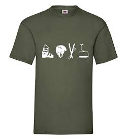 Ski Love Männer T-Shirt Olive XL von shirt84