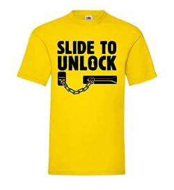 Slide to Unlock Türkette Männer T-Shirt Gelb XL von shirt84