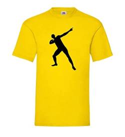 Usain Bolt Pose Männer T-Shirt Gelb S von shirt84