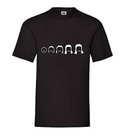 Vokuhila Evolution Männer T-Shirt Schwarz XL von shirt84