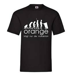 orange trägt nur die müllabfuhr Evolution Männer T-Shirt Schwarz XL von shirt84