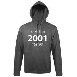 shirt84 2001 Limited Edition Männer Kapuzen Hoodie Heather dunkel Grau M von shirt84